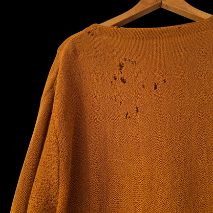 1960s Distressed Orange Wool Cardigan