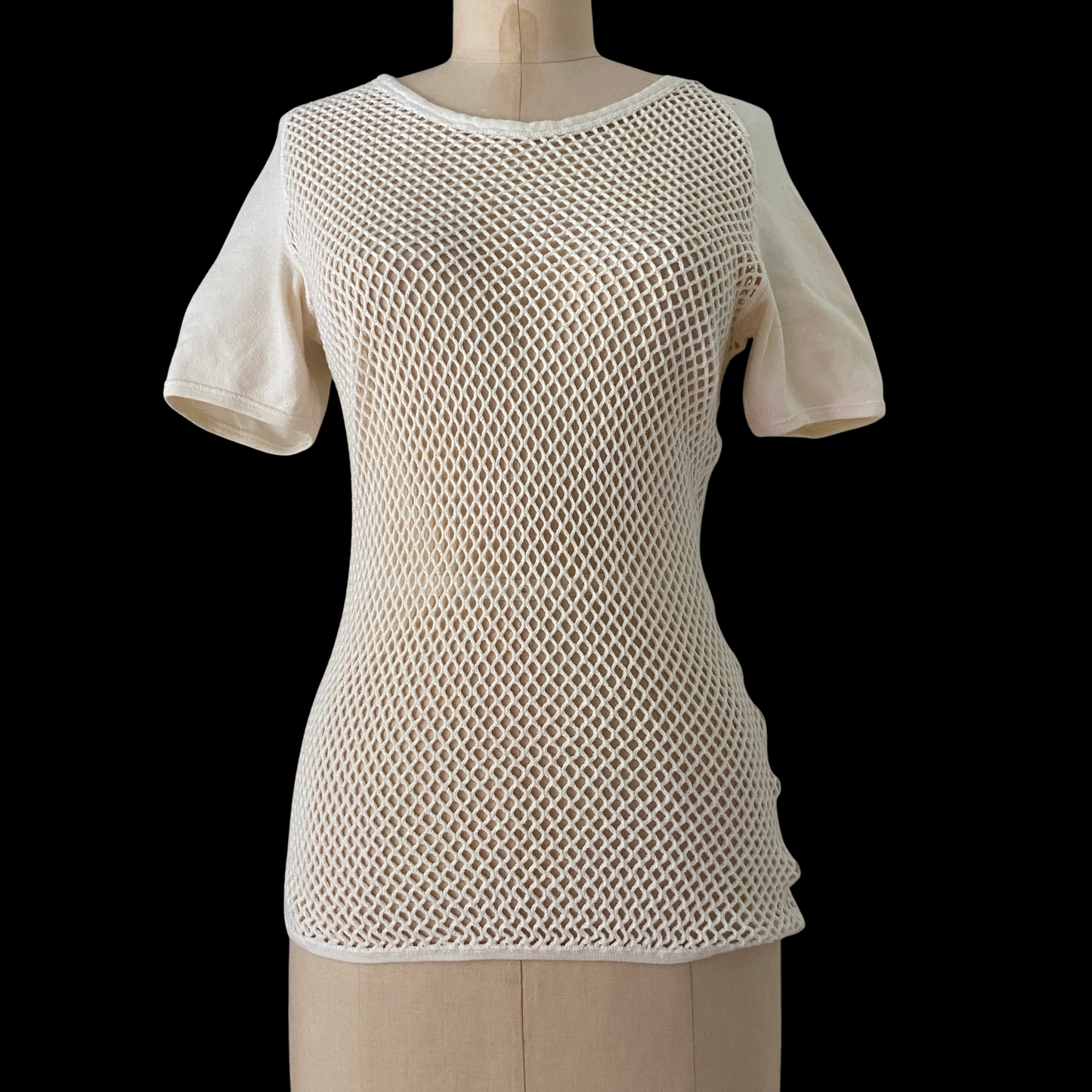 1970s White Fish Net Tee