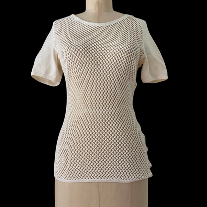 1970s White Fish Net Tee
