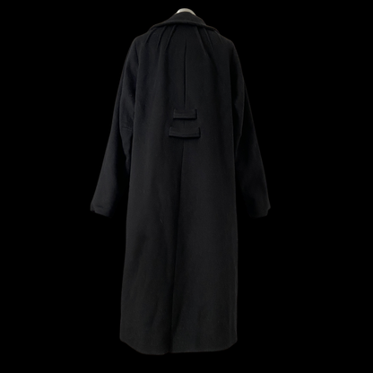 1960s Black Wool Coat Mod Flower Buttons