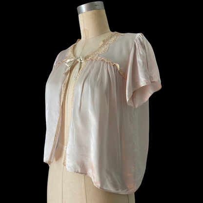 1930s Liquid Satin Bed Jacket