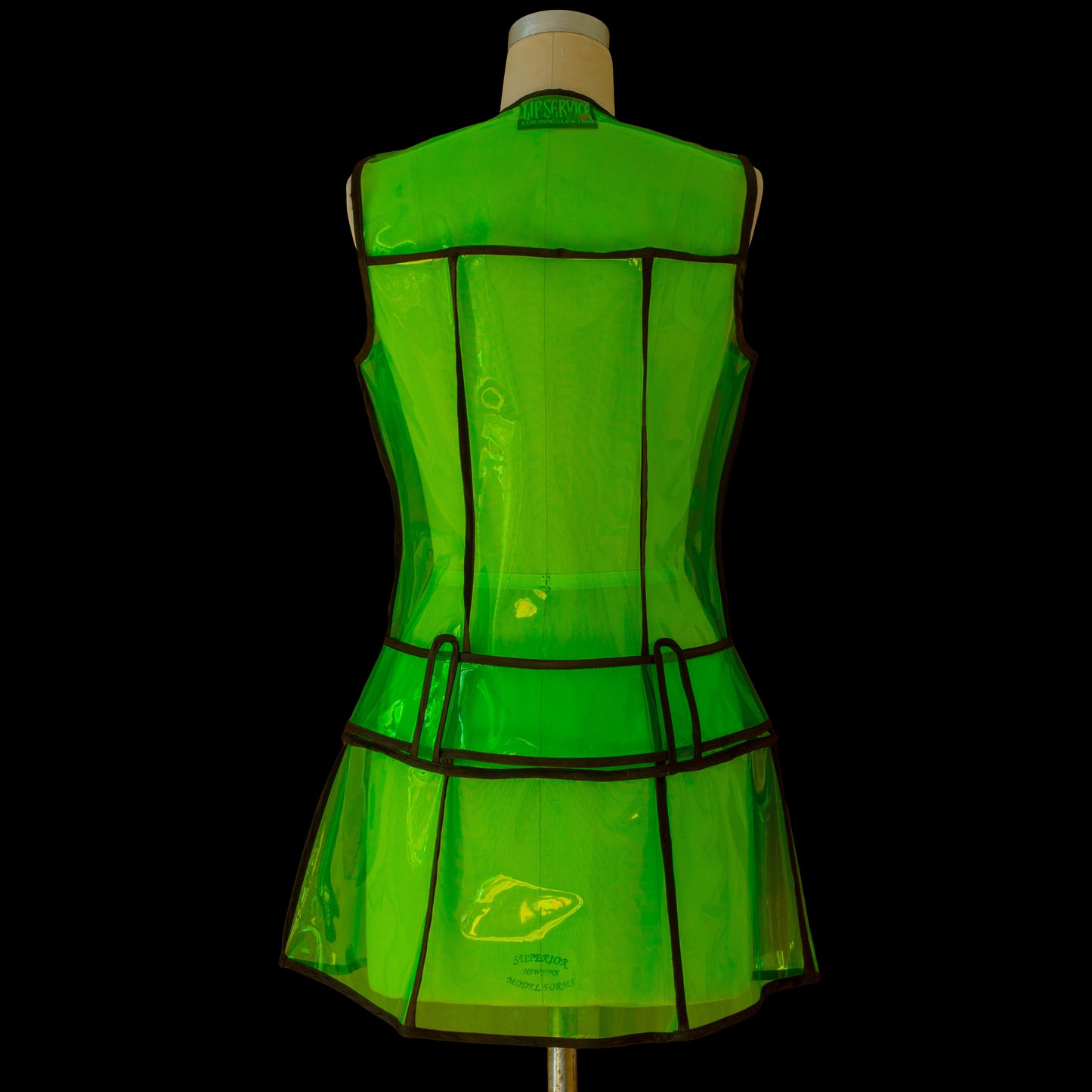 1990s Lip Service Green Vinyl Dress