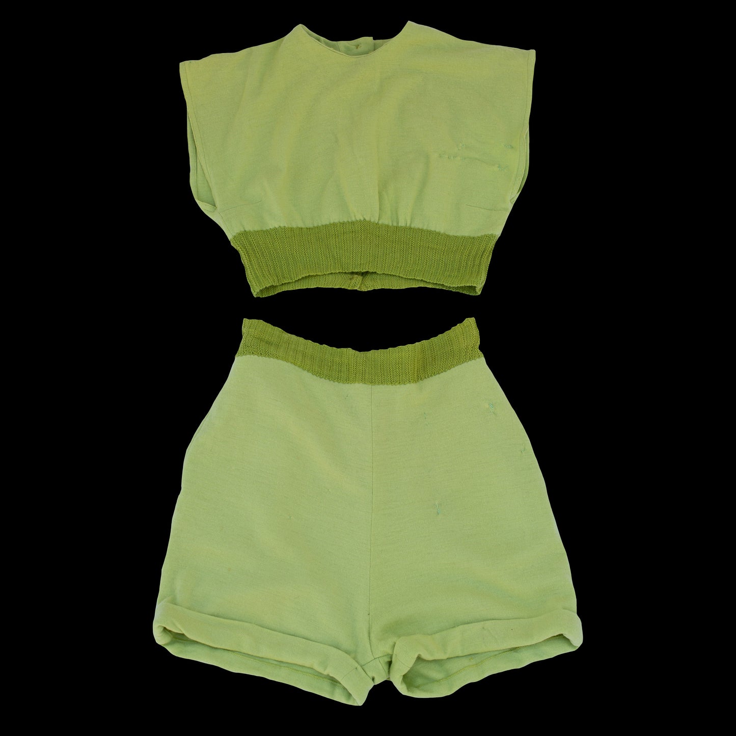 1940s Green Wool Top and Shorts Set