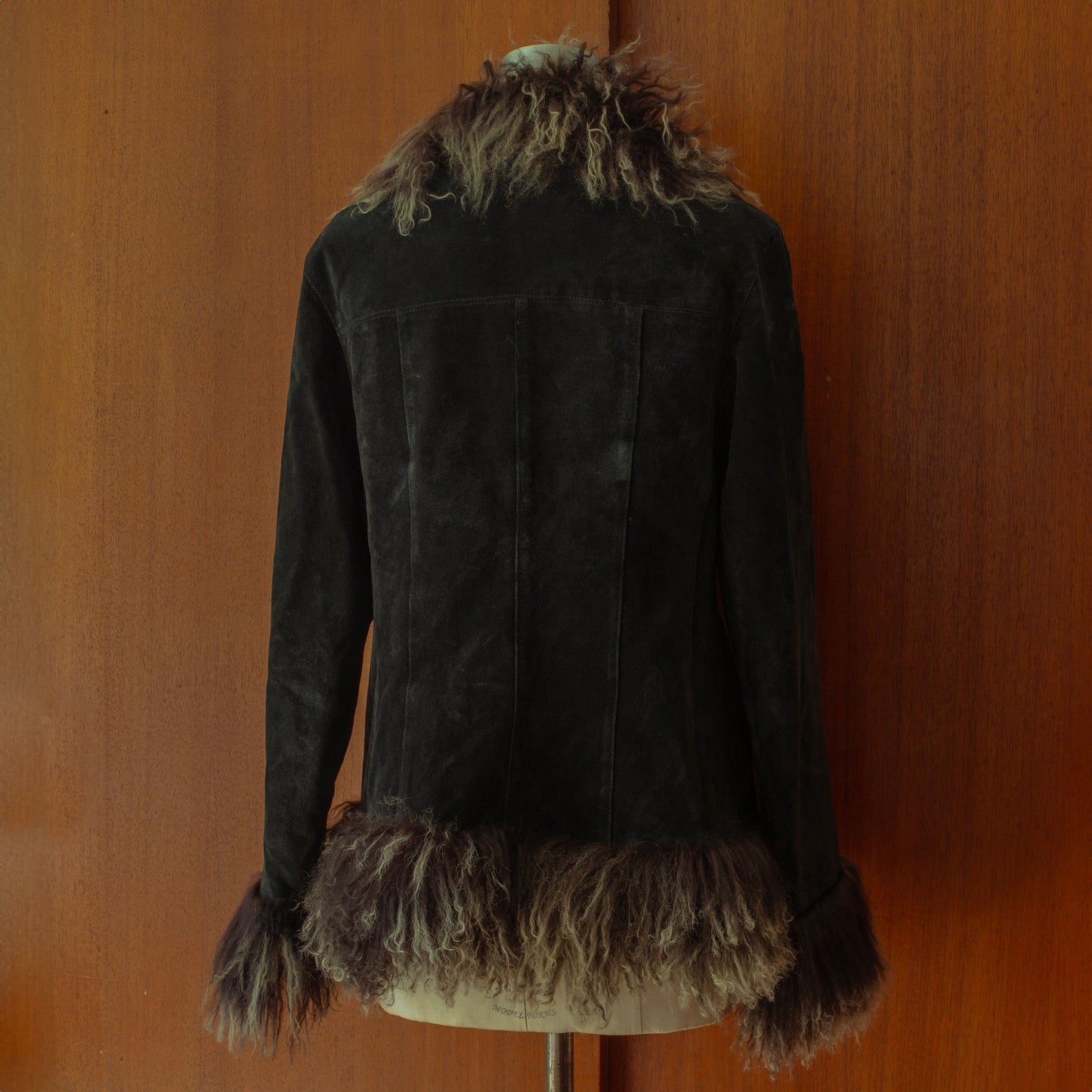 2000s Black Suede + Mongolian Fur Penny Lane Coat