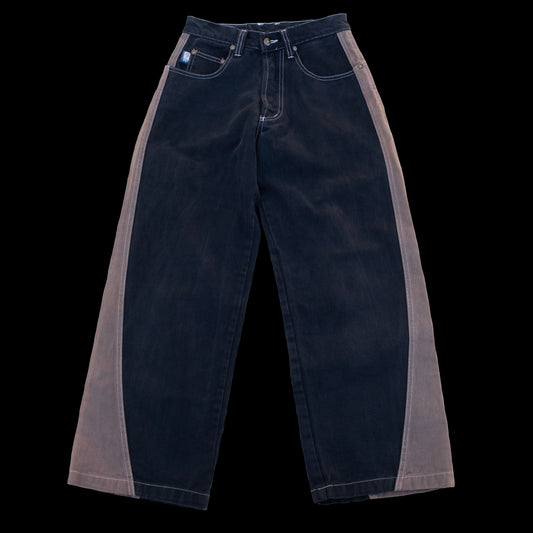 1990s Kikwear Two Tone Wide Leg Jeans 26 27 in W
