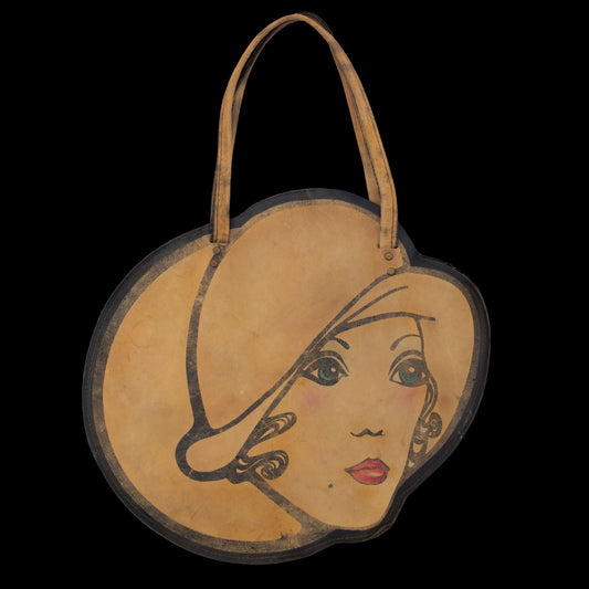 1960s Painted Flapper Leather Purse