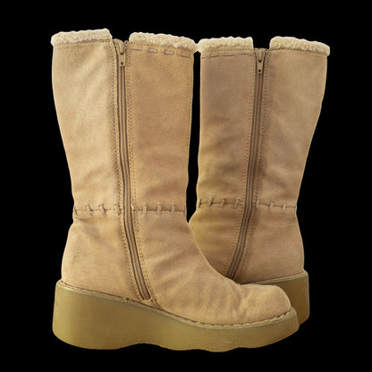 1990s Suede Platform Boots by Xhilaration 6.5