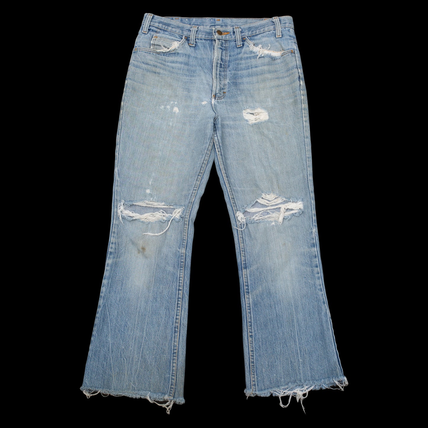 1960s Distressed Stonewash Flare Jeans