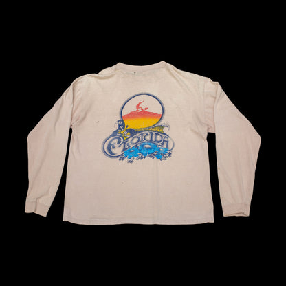 1970s Surf Pocket Tee Distressed Long Sleeve