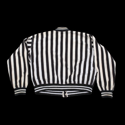 1940s Cotton Referee Jacket Black and White Striped