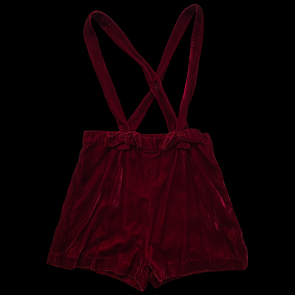 1960s Red Velvet Playsuit