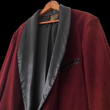 1940s Red Corduroy Smoking Jacket