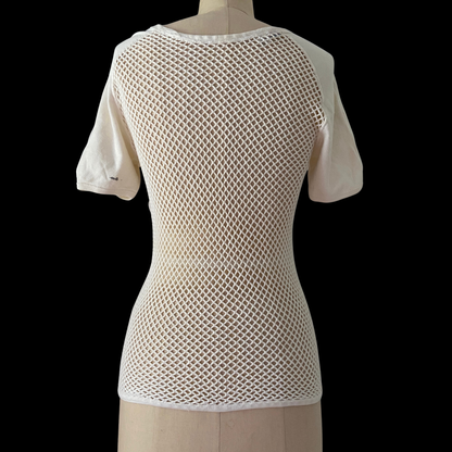 1970s White Fish Net Tee