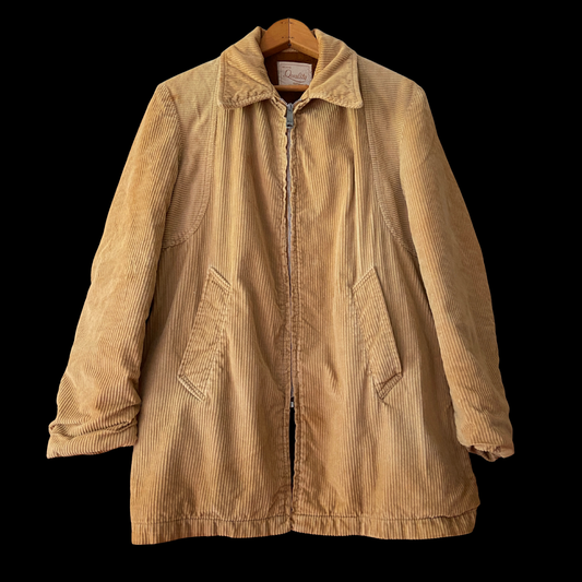 1960s Tan Wide Whale Corduroy Coat