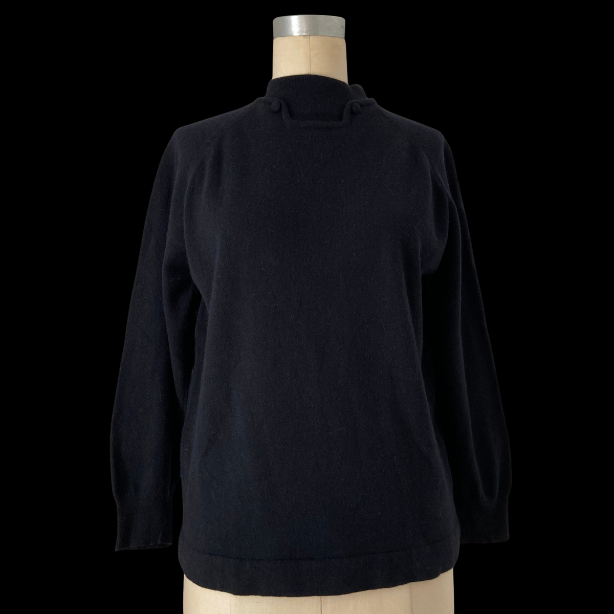 1960s Black Lambswool Angora Sweater