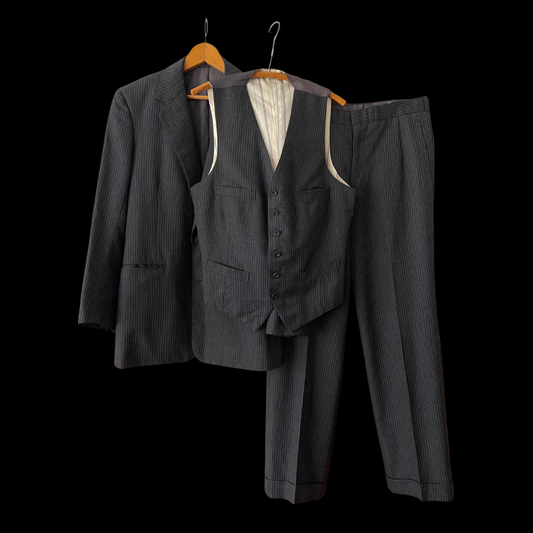 1980s Pinstripe Suit by Burstow & Logsdail of Savile Row