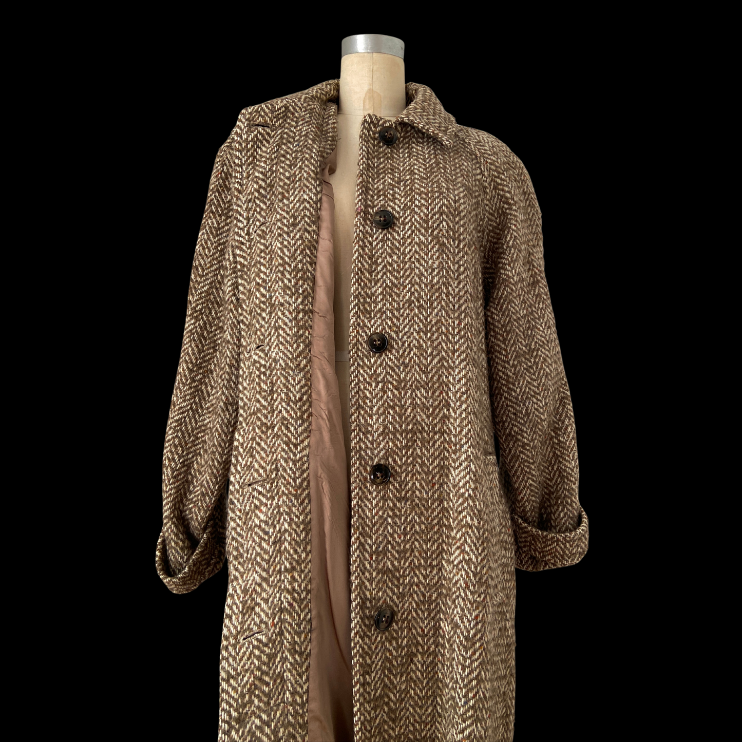 1980s does 1940s Brown Tweed Coat