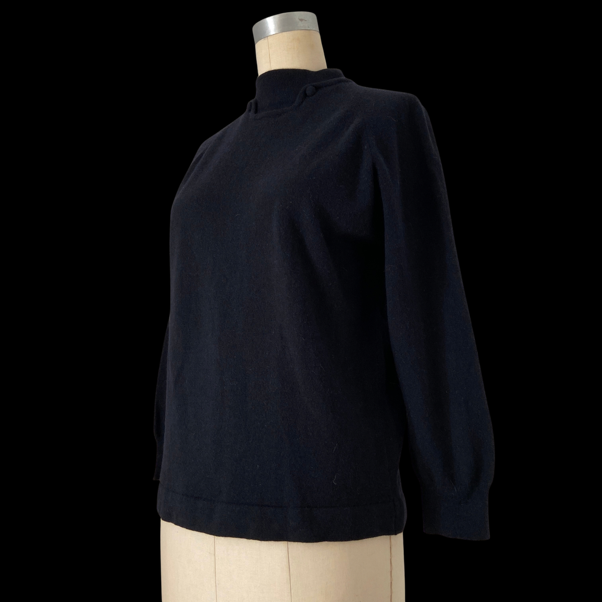 1960s Black Lambswool Angora Sweater