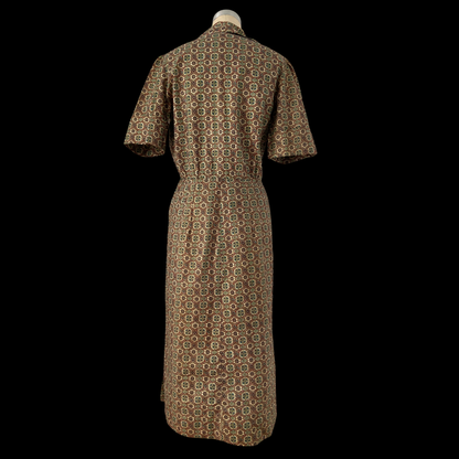 1940s Paisley Print Cotton Dress