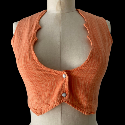 1970s Cropped Cotton Western Wear Vest