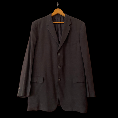 1940s 1950s Men's Wool Suit Jacket Blazer Brown Black