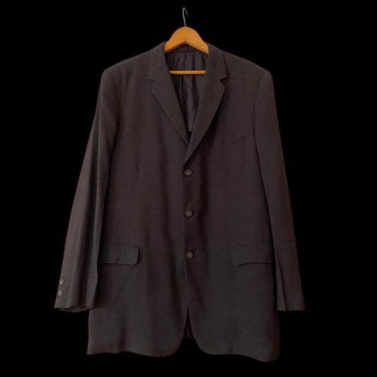 1940s 1950s Men's Wool Suit Jacket Blazer Brown Black