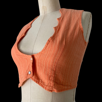 1970s Cropped Cotton Western Wear Vest