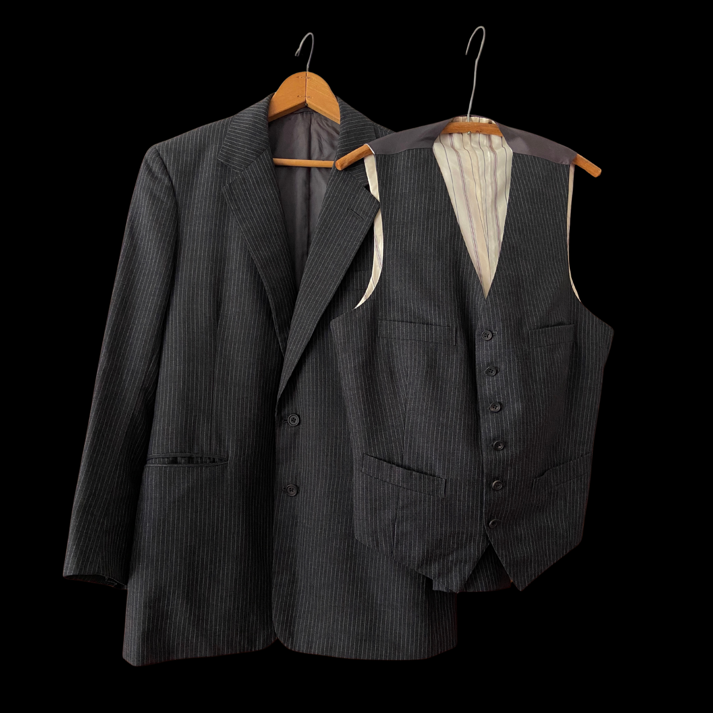 1980s Pinstripe Suit by Burstow & Logsdail of Savile Row