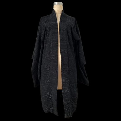 1940s Japanese Haori Black Silk Jacket