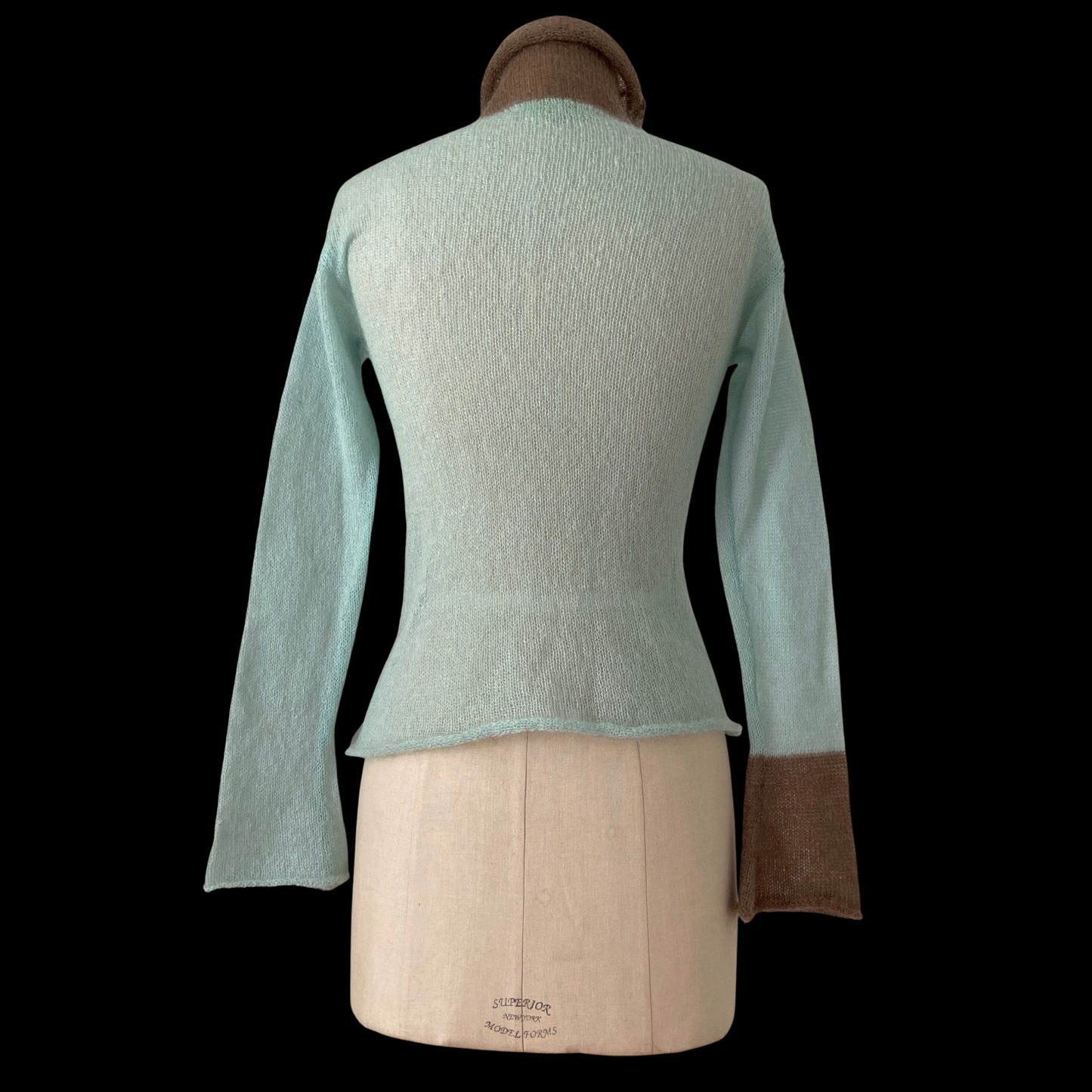 1990s 2000s Hand Knit Mohair Turtleneck Bell Sleeve
