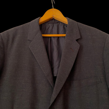 1940s 1950s Men's Wool Suit Jacket Blazer Brown Black