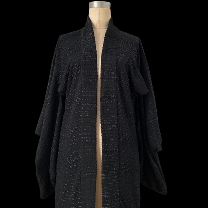 1940s Japanese Haori Black Silk Jacket