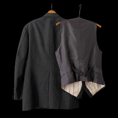 1980s Pinstripe Suit by Burstow & Logsdail of Savile Row