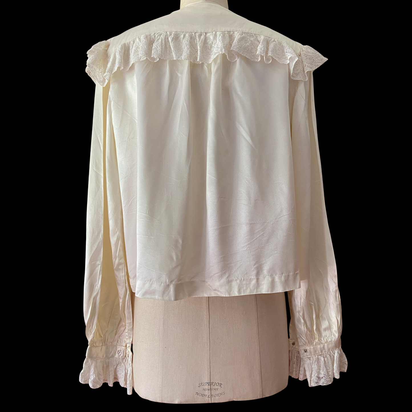 1930s 1940s White Satin Bed Jacket