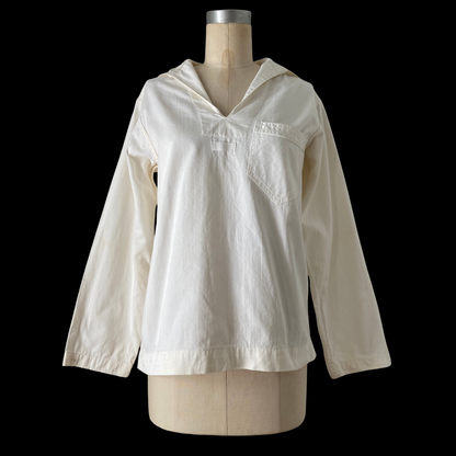 1940s White Cotton Sailor Top