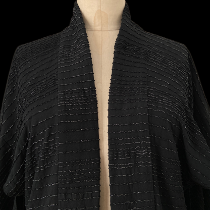 1940s Japanese Haori Black Silk Jacket
