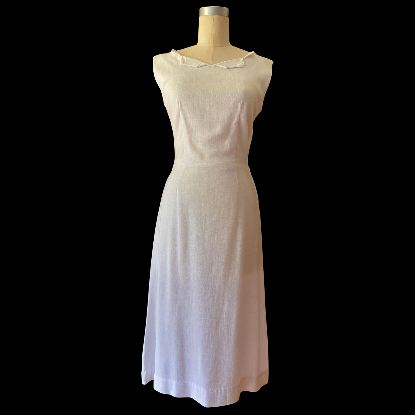 1940s White Cotton Dress