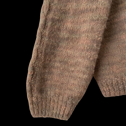 1970s Hand Knit Angora Wool Space Dye Cardigan