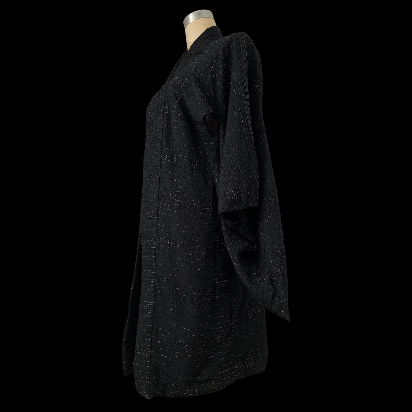 1940s Japanese Haori Black Silk Jacket