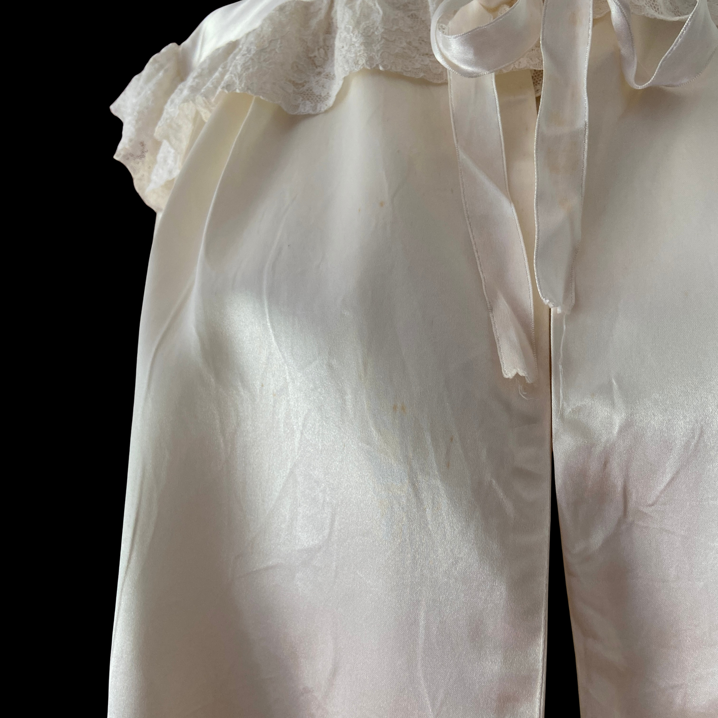 1930s 1940s White Satin Bed Jacket
