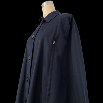 1950s 1960s Burberry Wool Plaid and Gaberdine Reversible Cape with Hat