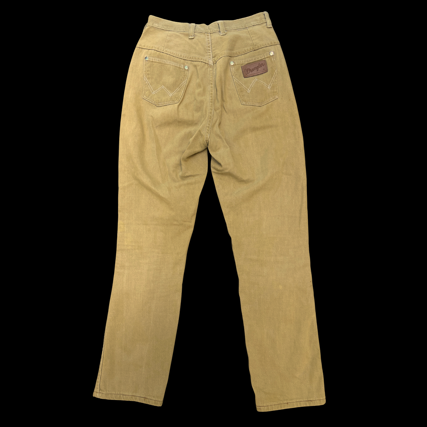 1960s Yellow Tan Wrangler Jeans Misses 27 in Waist