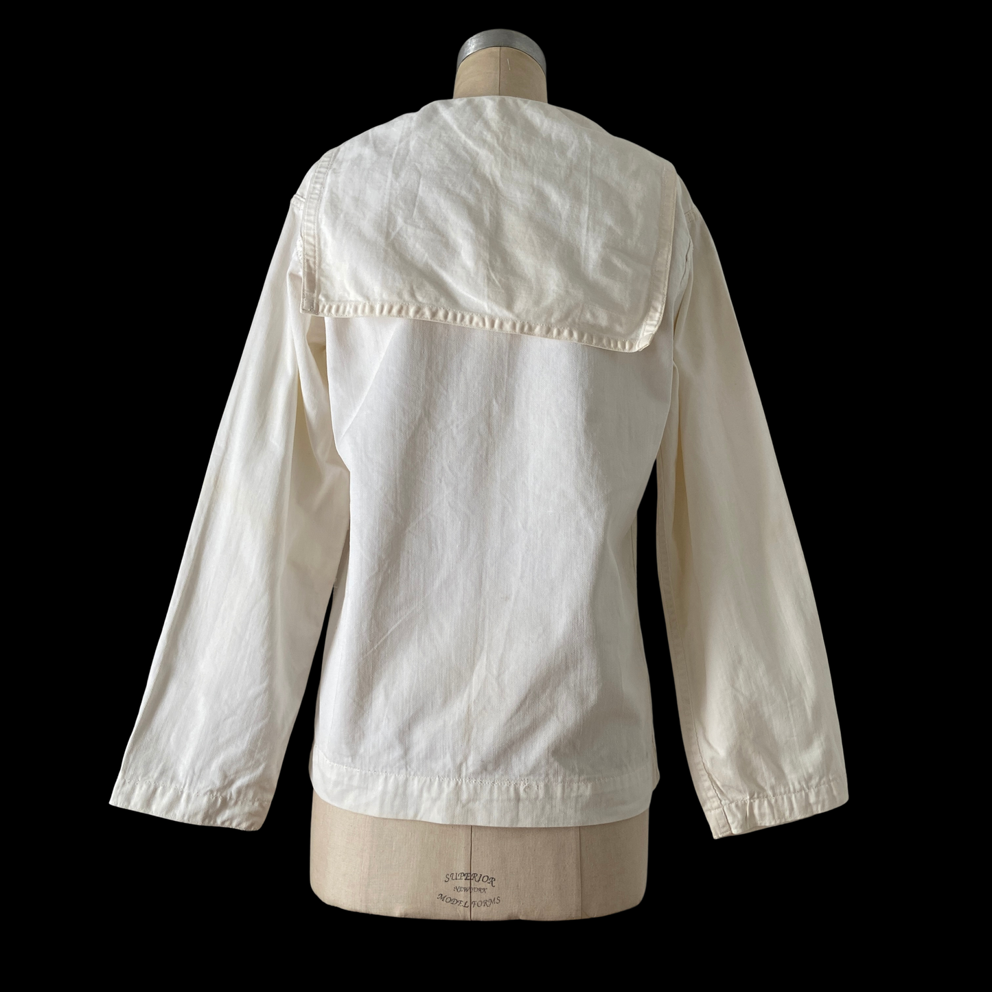 1940s White Cotton Sailor Top