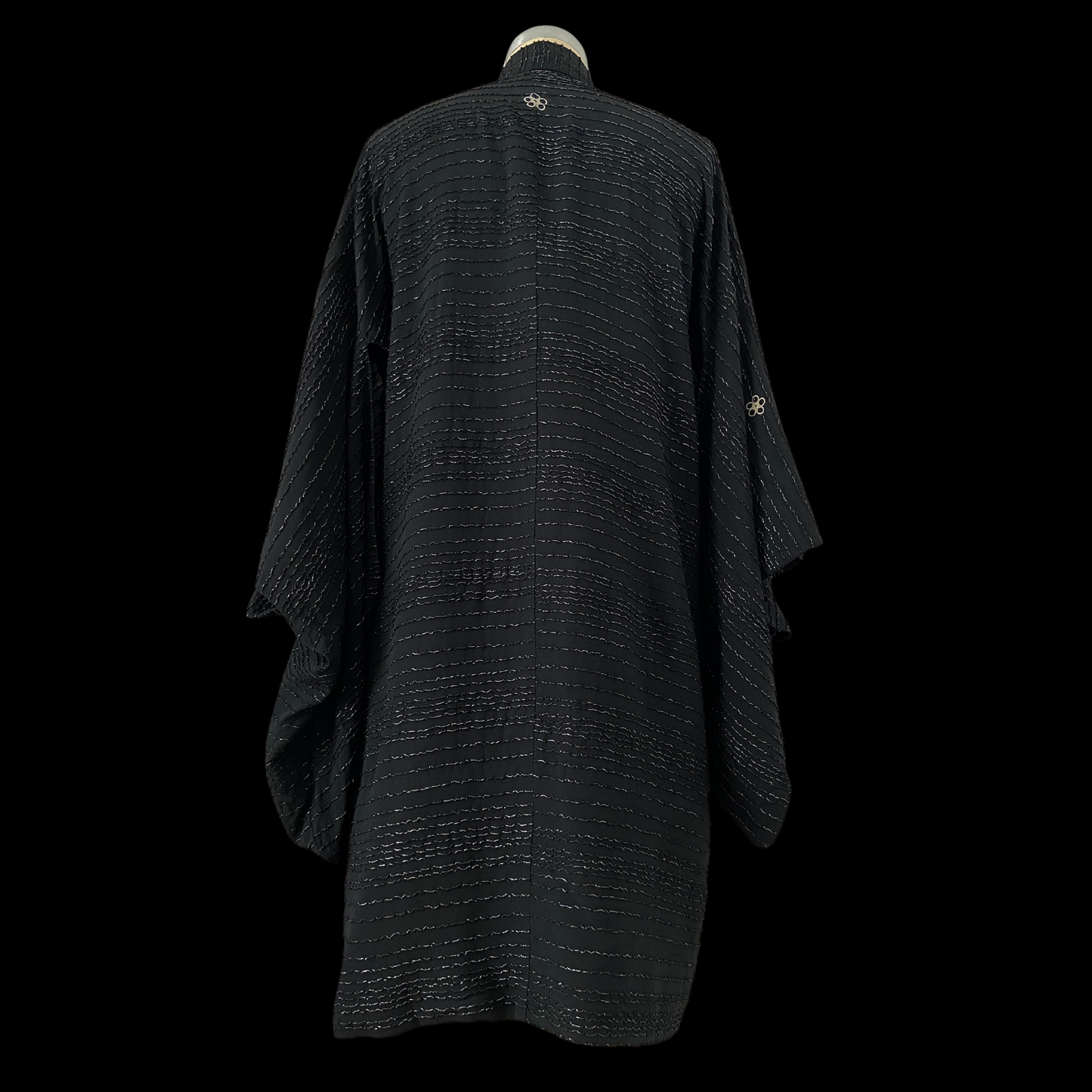 1940s Japanese Haori Black Silk Jacket