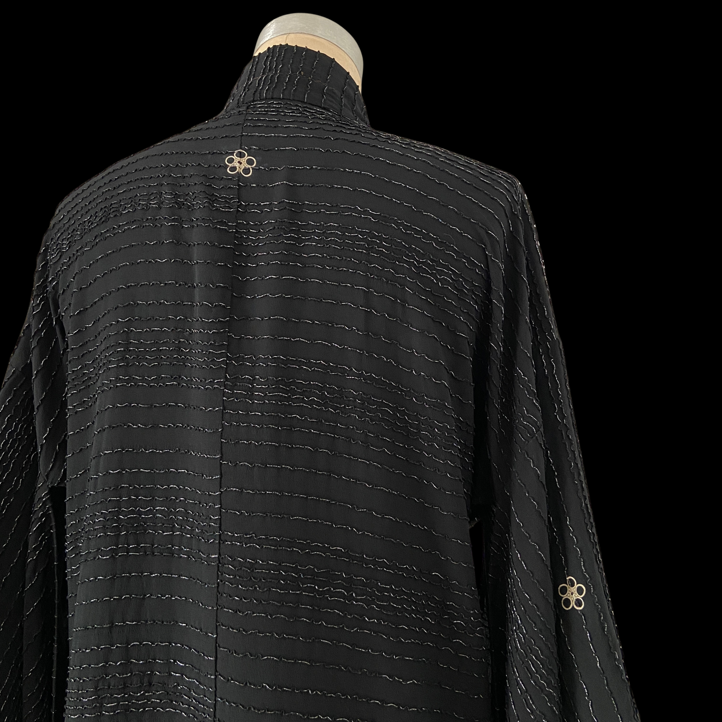 1940s Japanese Haori Black Silk Jacket