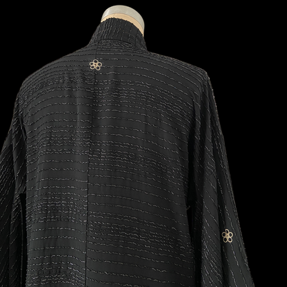 1940s Japanese Haori Black Silk Jacket