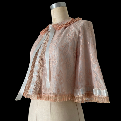 1950s Pink and Blue Bed Jacket