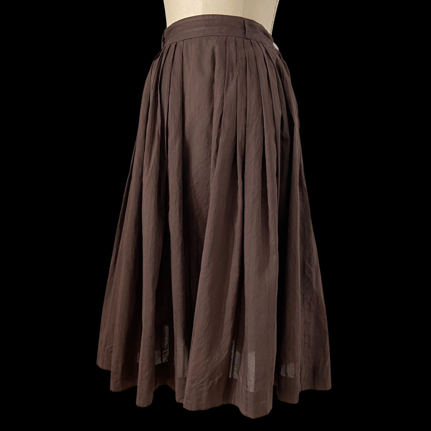 1940s Brown Cotton Skirt and Blouse Set