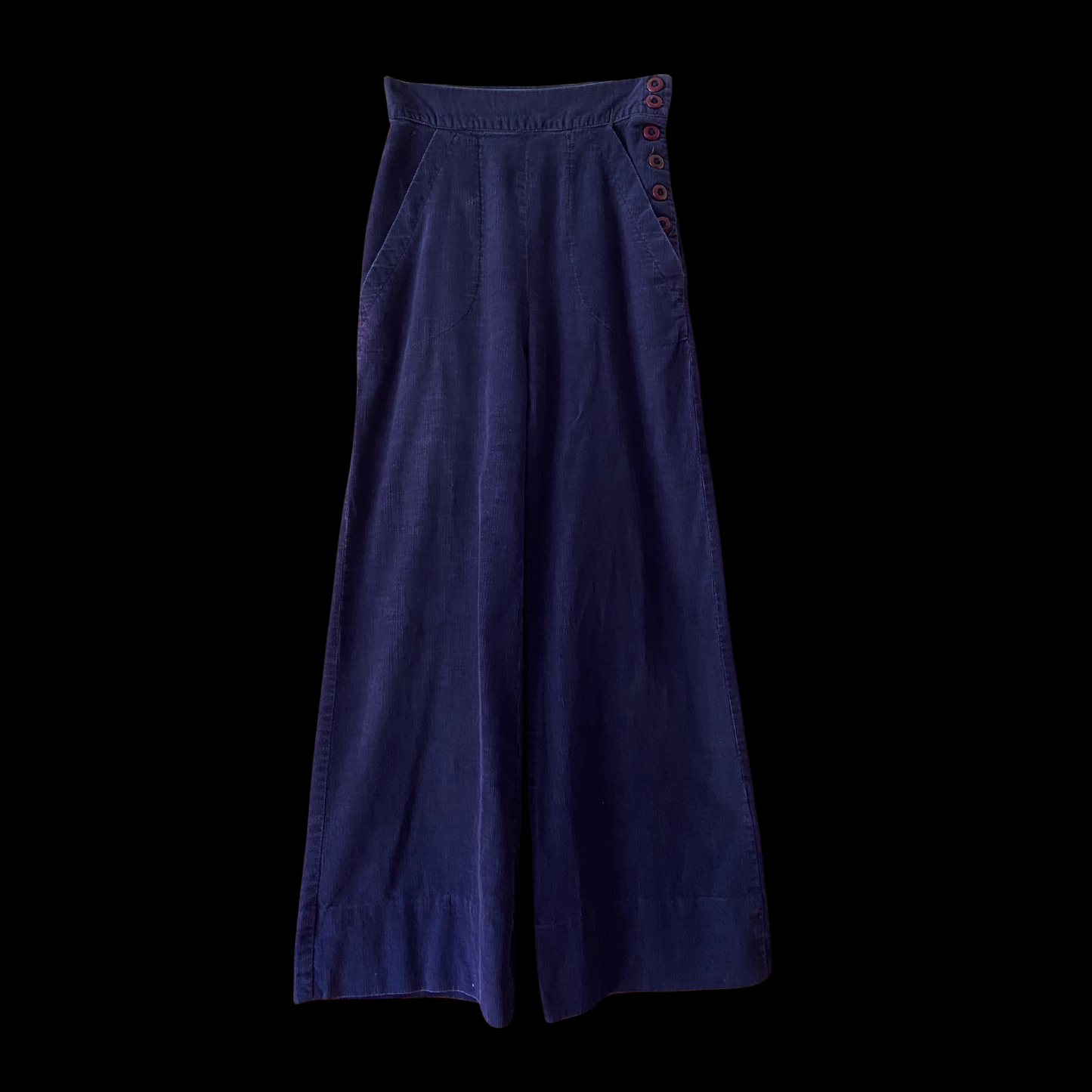 1940s Blue Corduroy Side Button Pants