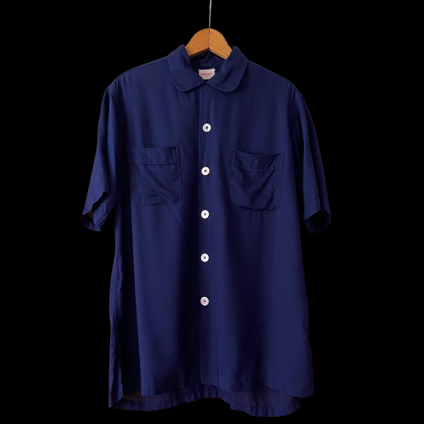 1950s Blue Loop Collar Shirt